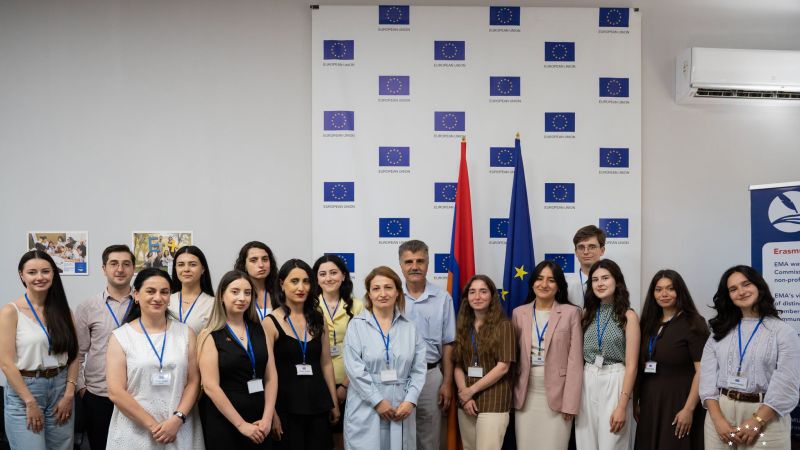A group of Erasmus Mundus scholars at the EU Delegation before departure