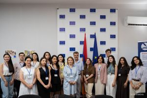 A group of Erasmus Mundus scholars at the EU Delegation before departure